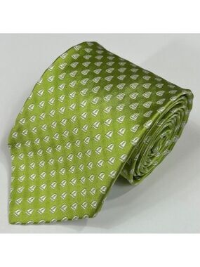 Breuer Men's Lime Green Nautical Sailboat Italy Necktie Tie